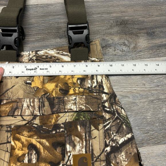 Carhartt Realtree Camouflage Shoreline Men M Nylon Hunting Camo Bib Overalls EUC - Picture 6 of 15